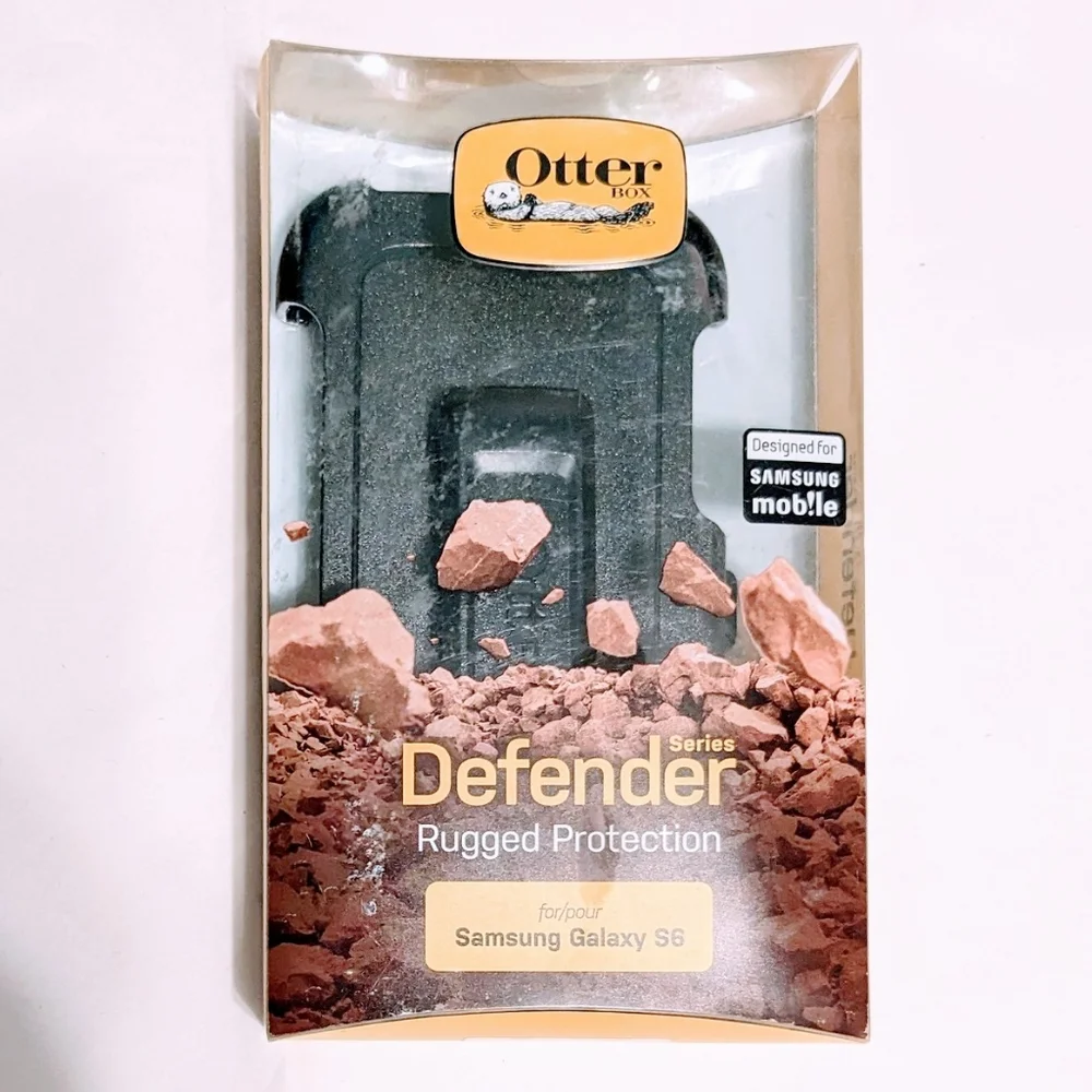 OtterBox Defender Belt Clip Case Holster for a Samsung S6 Phone Black